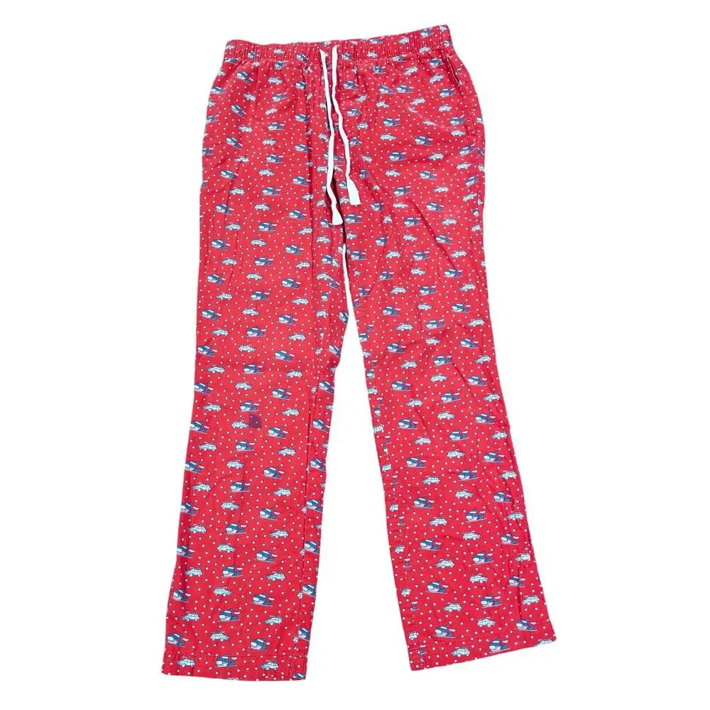 Vineyard Vines Holiday Pajama Pants Flannel Size Small Ski Whale